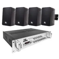 Акустический комплект 4all Audio SET 4xWALL 420 IP55 Black 1xPAMP-120-5Zi   