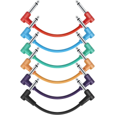Патч кабели Donner Music 6 Inch Guitar Patch Cable Colored cable 6-Pack EC2009