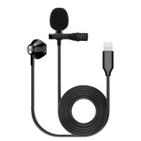 Петличный микрофон Fzone KM-06 Lavalier Microphone W/ Earphone (Lighting)